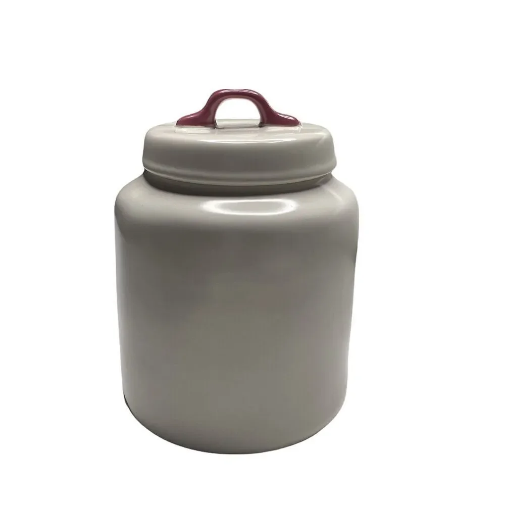 Rae Dunn White FLOUR Chubby Canister Jar LBrand Artisan New Ceramic 8 In